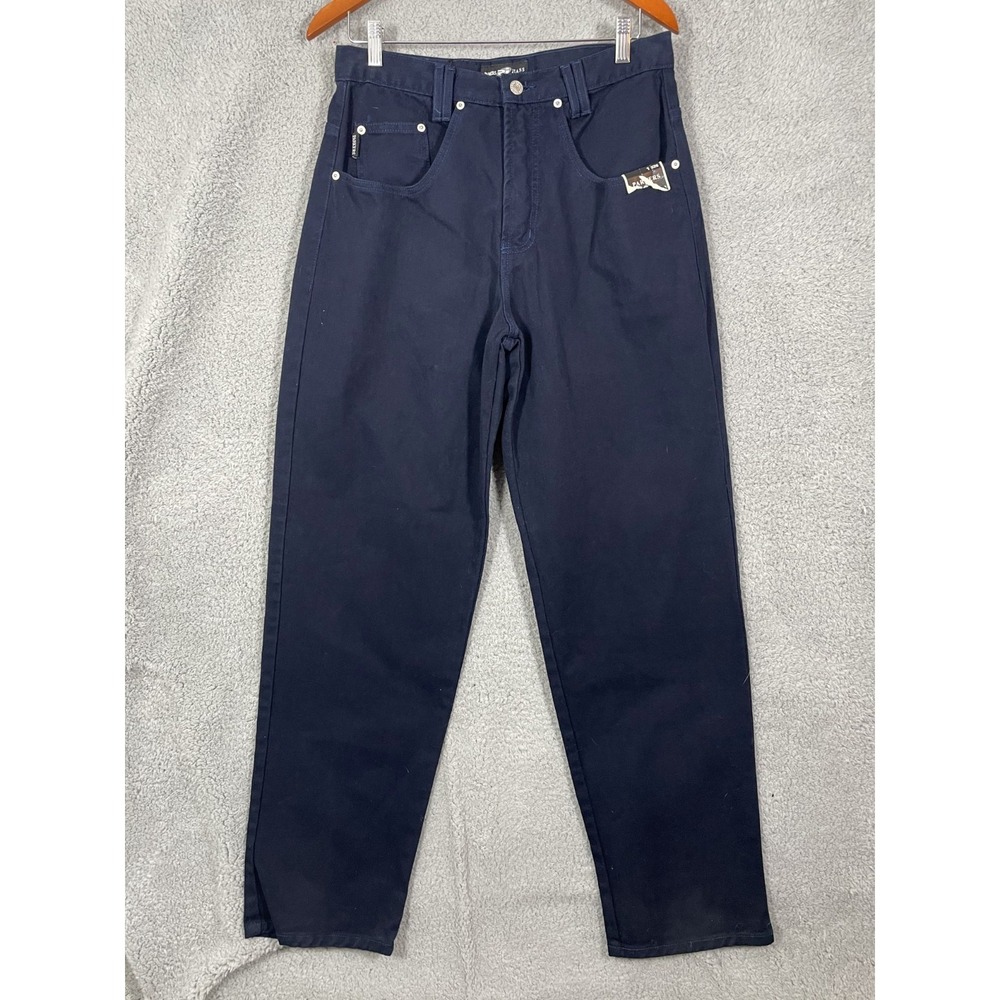 Vtg Parkers Jeans Women L Blue Denim High Rise Cotton Dark Wash Straight Leg Y2K
